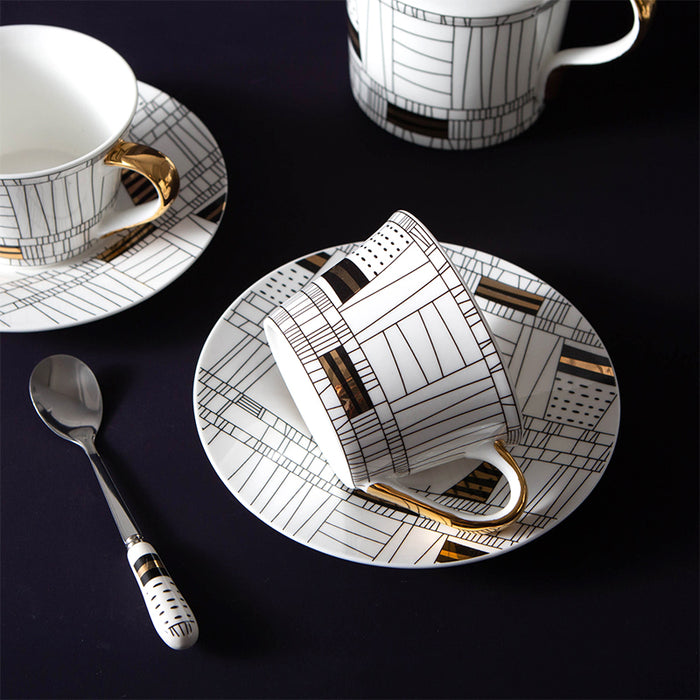 Architecture Bone China Gold Trim Tea Set-5