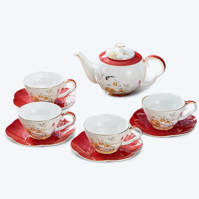 Bone China Persimmon Pattern Tea Set-1