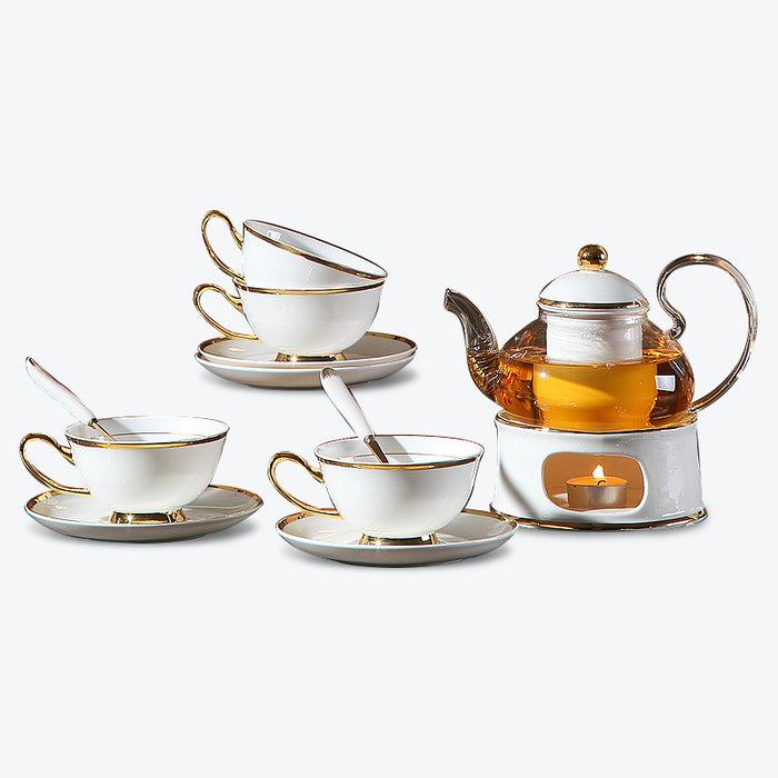 Luxury Bone China Gold Trim Tea Set-1