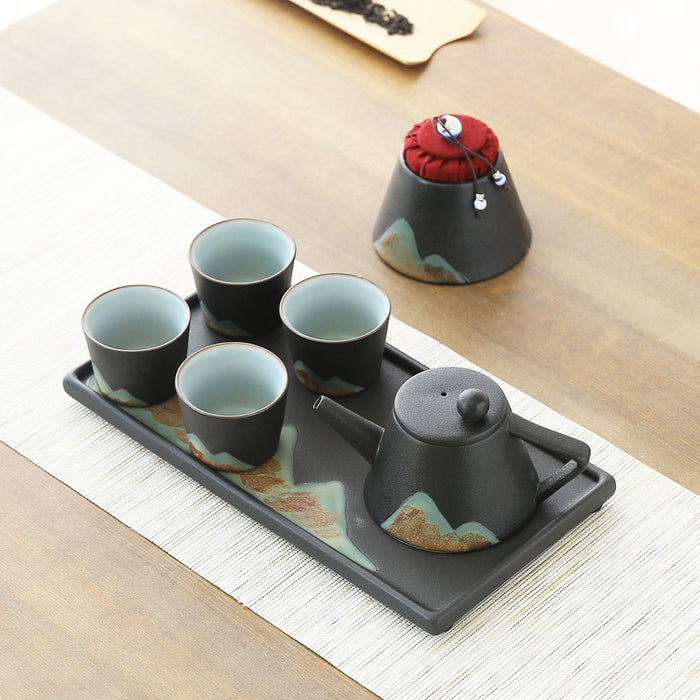 Hand Painted Mountain Ceramic Kung Fu Tea Set-7