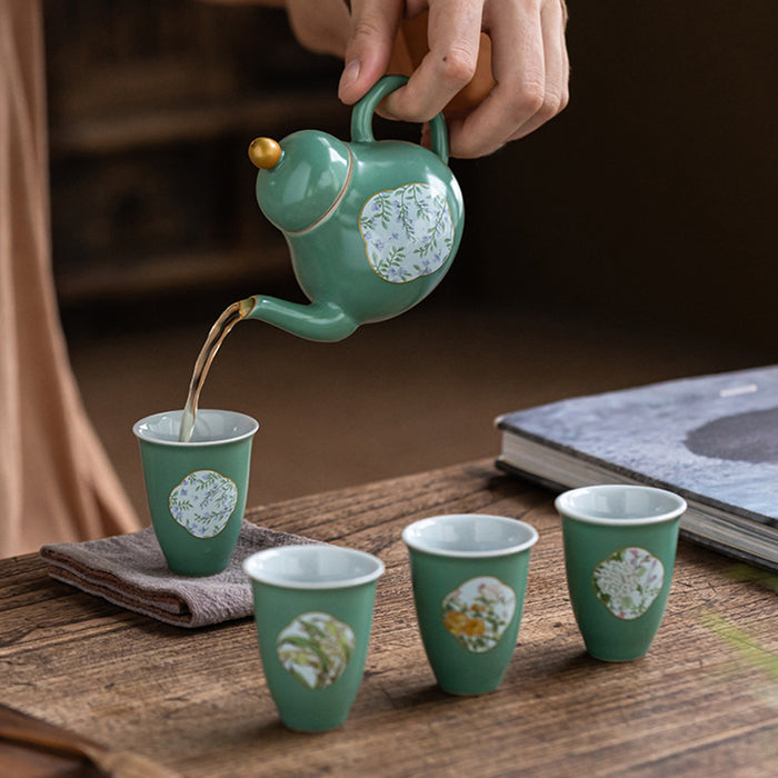 Spring Green Ceramic Kung Fu Tea Set-4