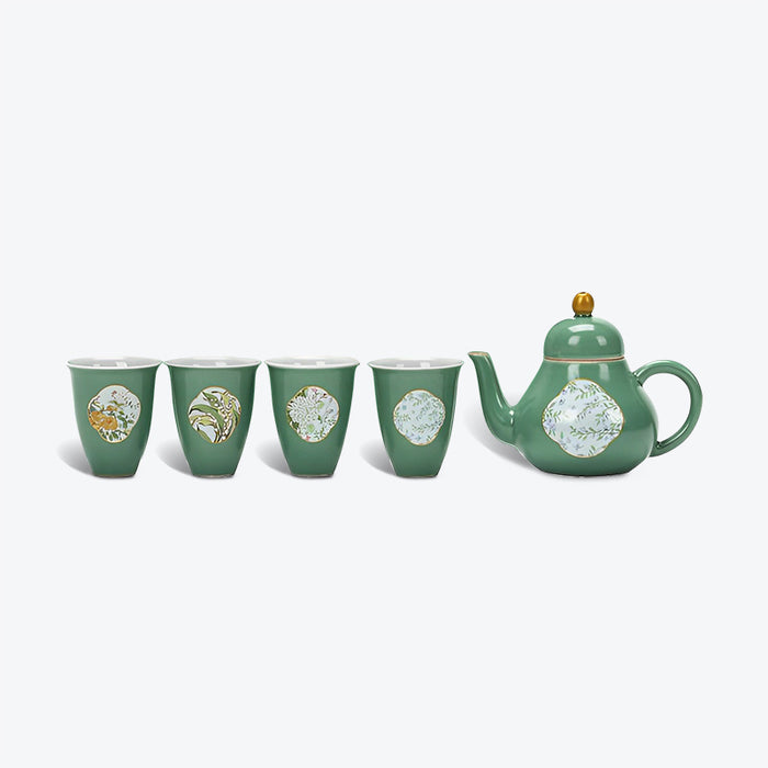 Spring Green Ceramic Kung Fu Tea Set-1