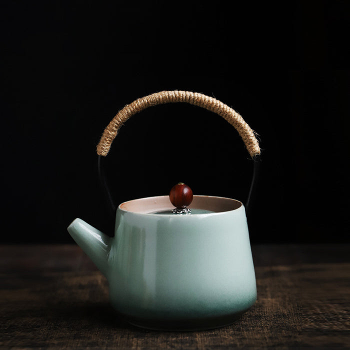 Vintage Ceramic Teapot with Loop-Handle-2