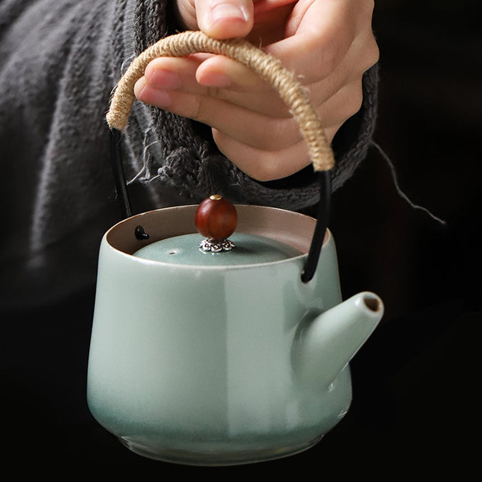 Vintage Ceramic Teapot with Loop-Handle-4