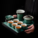 Vintage Green Glaze Ceramic Teapot-2