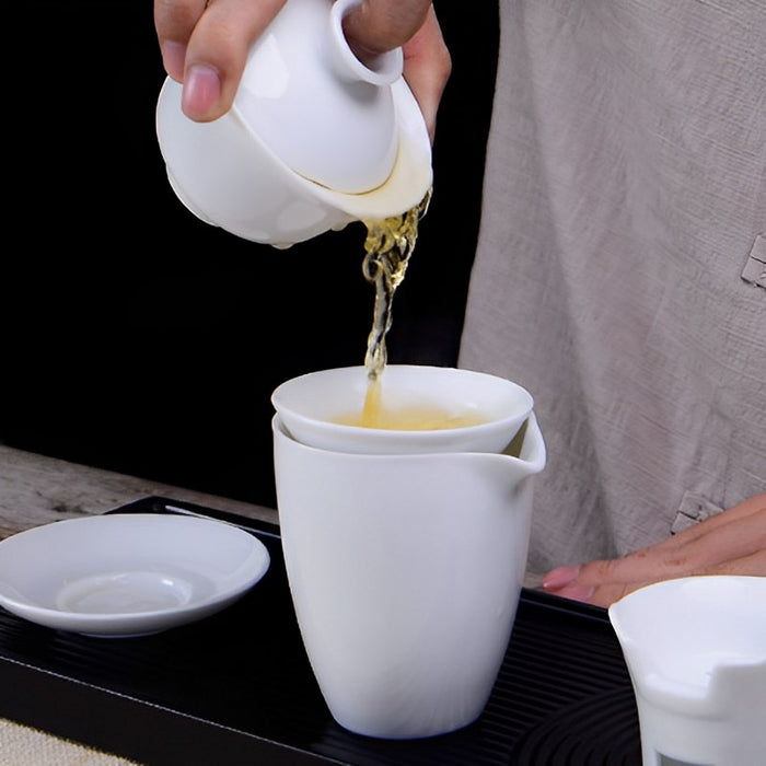 Chinese White Porcelain Ceramic Kung Fu Tea Set-4