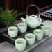 Cyan-Blue Ceramic Kungfu Tea Set-2