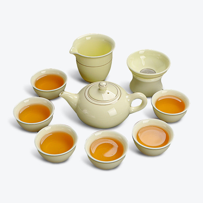 Gem Luster Yellow Glazed Jade Kung Fu Tea Set-1