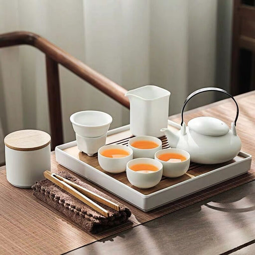 Minimalist White Porcelain Kung Fu Tea Set-2