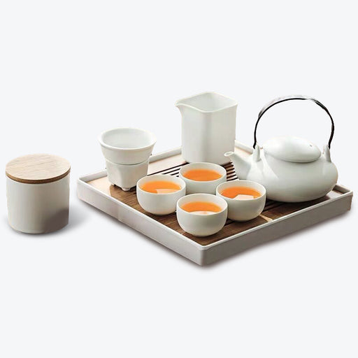Minimalist White Porcelain Kung Fu Tea Set-1