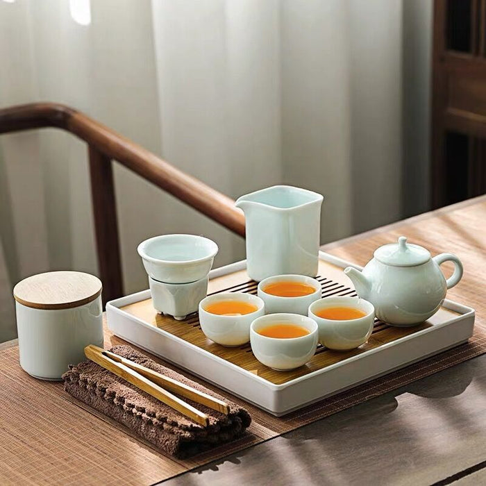 Minimalist White Porcelain Kung Fu Tea Set-8