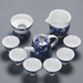 Blue and White Flower Ceramic Kung Fu Tea Set-8