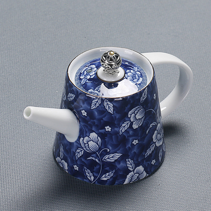 Blue and White Flower Ceramic Kung Fu Tea Set-9