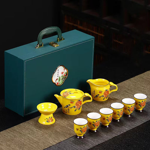 Classical Flower Ceramic Kung Fu Tea Set-2
