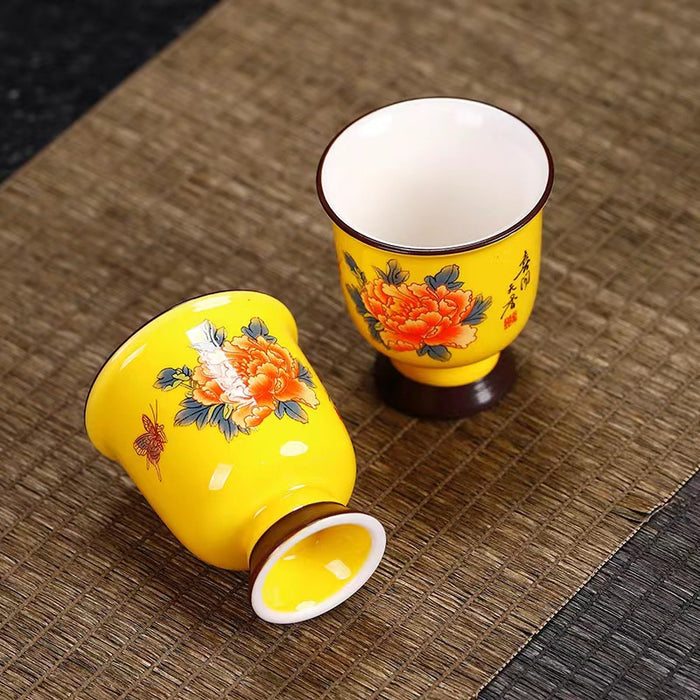 Classical Flower Ceramic Kung Fu Tea Set-4