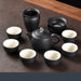 Granular Texture Coarse Pottery Kung Fu Tea Set-4
