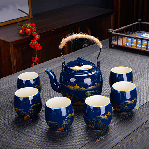 Blue Landscape Ceramic Kung Fu Tea Set-2