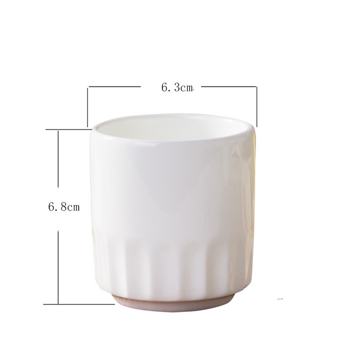 White Vertical Ceramic Kung Fu Tea Set-4